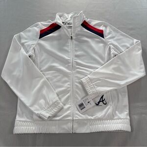 G-III 4Her by Carl Banks Women's Med White Atlanta Braves Full-Zip Track Jacket